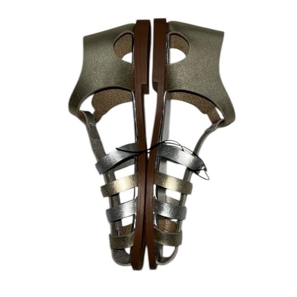 Wonder Nation Big Girls Gold-tone/Silver Fisherman Sandals(Size 6) - Picture 4 of 8